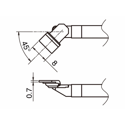 HAKKO T51-LA8 Pair of Soldering Tips/Sop Shape-8La HAKKO T51-LA8 Pair of Soldering Tips/Sop Shape-8La