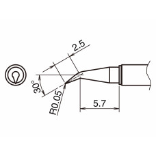 HAKKO T52-J005 Pair of Soldering Tips/Shape-0.05J