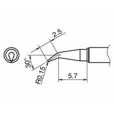 HAKKO T52-J015 Pair of Soldering Tips/Shape-0.15J