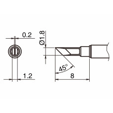 HAKKO T52-K Pair of Soldering Tips/Shape-K