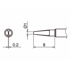 HAKKO T52-L1 Pair of Soldering Tips/Shape-1L