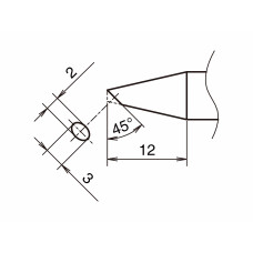 HAKKO T53-BC2030 Soldering Tip/Shape-BC hor: 2mm, vrt: 3mm