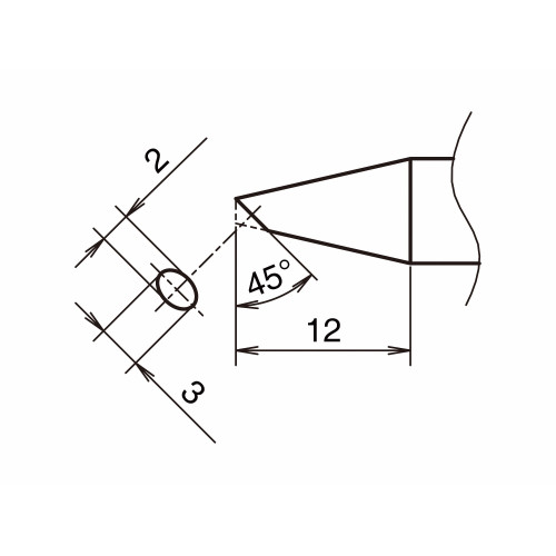 HAKKO T53-BC2030 Soldering Tip/Shape-BC hor: 2mm, vrt: 3mm HAKKO T53-BC2030 Soldering Tip/Shape-BC hor: 2mm, vrt: 3mm