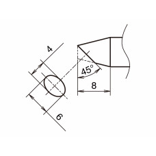 HAKKO T53-BC4060 Soldering Tip/Shape-BC hor: 4mm, vrt: 6mm