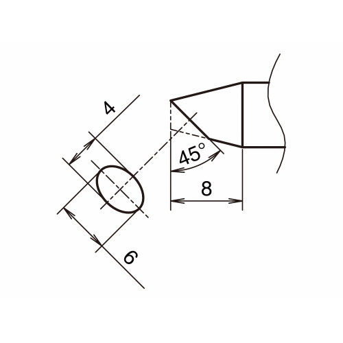 HAKKO T53-BC4060 Soldering Tip/Shape-BC hor: 4mm, vrt: 6mm HAKKO T53-BC4060 Soldering Tip/Shape-BC hor: 4mm, vrt: 6mm