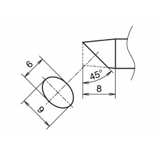 HAKKO T53-BC6090 Soldering Tip/Shape-BC hor: 6mm, vrt: 9mm