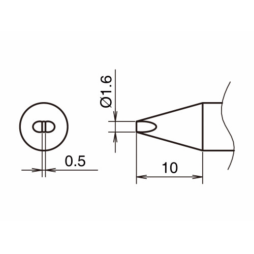 HAKKO T53-D16 Soldering Tip/Shape-1.6D HAKKO T53-D16 Soldering Tip/Shape-1.6D