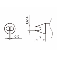 HAKKO T53-D24 Soldering Tip/Shape-2.4D