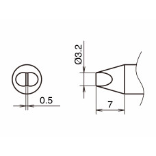 HAKKO T53-D32 Soldering Tip/Shape-3.2D