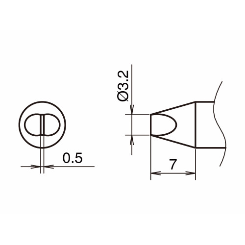 HAKKO T53-D32 Soldering Tip/Shape-3.2D