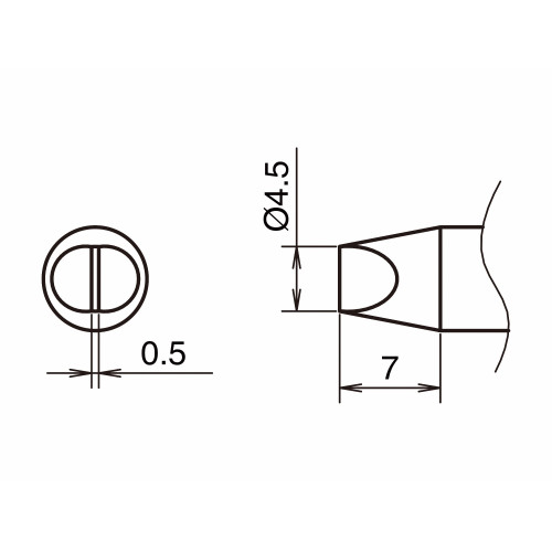HAKKO T53-D45 Soldering Tip/Shape-4.5D