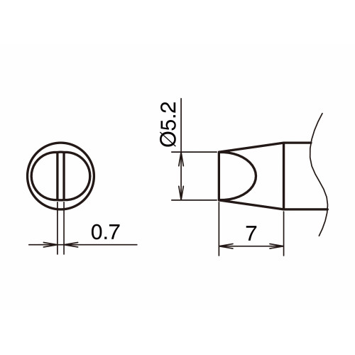 HAKKO T53-D52 Soldering Tip/Shape-5.2D HAKKO T53-D52 Soldering Tip/Shape-5.2D