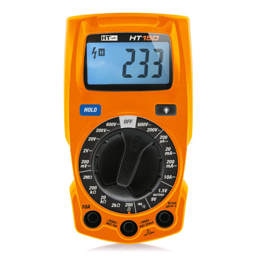 HT Instruments HT15D Compact CAT III 600V Digital Multimeter with Battery Test