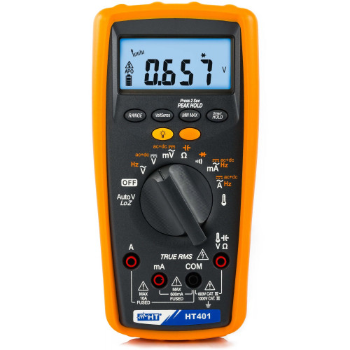 HT Instruments HT401 Professional TRMS multimeter with AC+DC measurement and low-impedance input LoZ