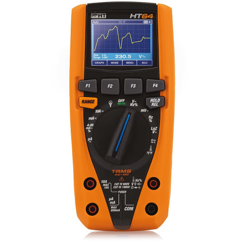 HT Instruments HT64 TRMS/AC+DC Digital Multimeter with colour LCD display