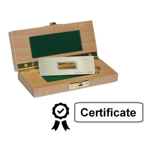 Inspectis HD-054, Micrometer Calibration Ruler. 20mm in 0.01mm divisions. Engraved serial number. With Certificate of Calibration Inspectis HD-054, Micrometer Calibration Ruler. 20mm in 0.01mm divisions. Engraved serial number. With Certificate of Calibration