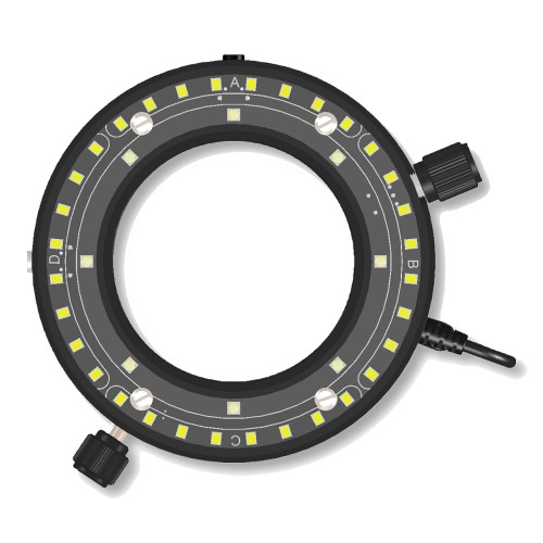 Inspectis HD-124-WUV Ring Light Doppio LED Bianco e UV con Controllo Segmenti