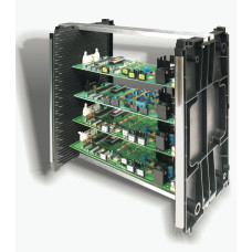Iteco 7804.052 Black dissipative plastic side panel for miniLABERACK, 300x170x21 mm with 44 guides