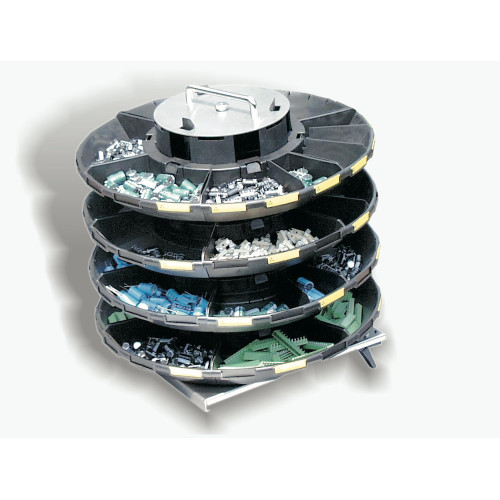 Iteco 7804.620 4-tier component carousel, 600 mm diameter, dissipative black plastic, 20° tilt Iteco 7804.620 4-tier component carousel, 600 mm diameter, dissipative black plastic, 20° tilt