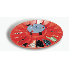 Iteco 7804.616 4-tier component carousel, 450 mm diameter, orange non-dissipative plastic