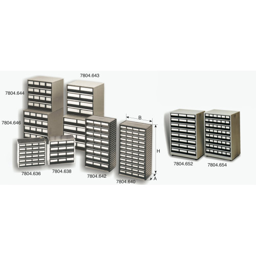 Iteco 7804.636 Conductive polypropylene drawer 180x300x280 mm, with 24 L61 type compartments