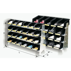 Iteco 7804.735 VISTAFIX 4 frame with 12 type 4 drawers, size 630x260x490 mm