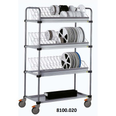 Iteco 8100.020 Carrello conduttivo con 4 ripiani regolabili e ruote Ø100 mm (2 con freno), dimensioni 1100x530x1780 (H) mm
