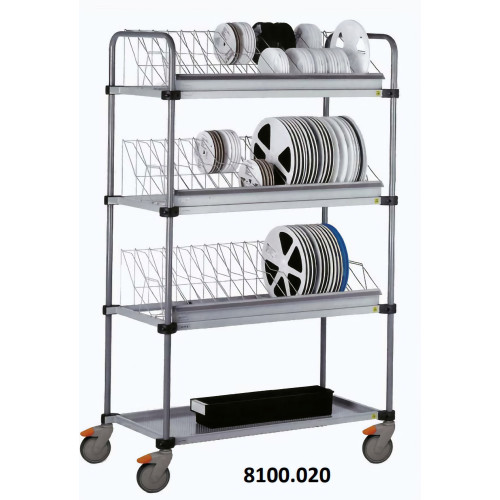 Iteco 8100.020 Conductive trolley with 4 height-adjustable shelves and Ø100 mm swivel wheels (2 with brake), dimensions 1100x530x1780 (H) mm Iteco 8100.020 Conductive trolley with 4 height-adjustable shelves and Ø100 mm swivel wheels (2 with brake), dimensions 1100x530x1780 (H) mm