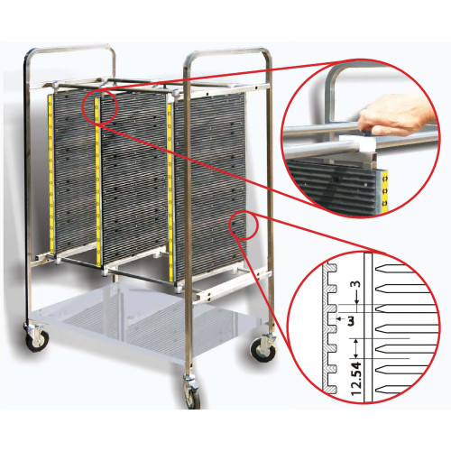 Iteco 8104.312 Pair of stainless steel uprights AISI 304, standard height for trolleys and shelving
