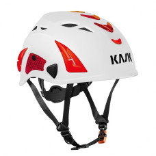 KASK WHE00105-241 SUPERPLASMA AQ HI VIZ High Visibility Vented Helmet (White/Red)