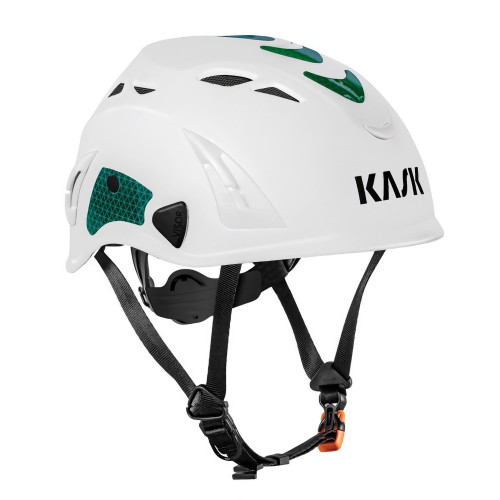 KASK WHE00105-253 SUPERPLASMA AQ HI VIZ High Visibility Vented Helmet (White/Green)