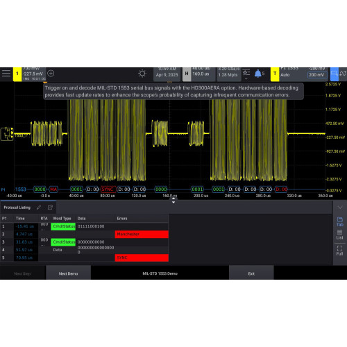 KEYSIGHT HD300AERA Aerospace and Defense software package for HD300MSO Series KEYSIGHT HD300AERA Aerospace and Defense software package for HD300MSO Series