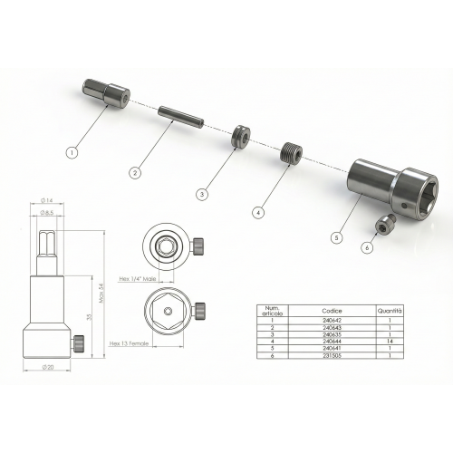 Kolver 240640 M4 joint simulator - 1 Nm low inertia with washer spring and bearing Kolver 240640 M4 joint simulator - 1 Nm low inertia with washer spring and bearing
