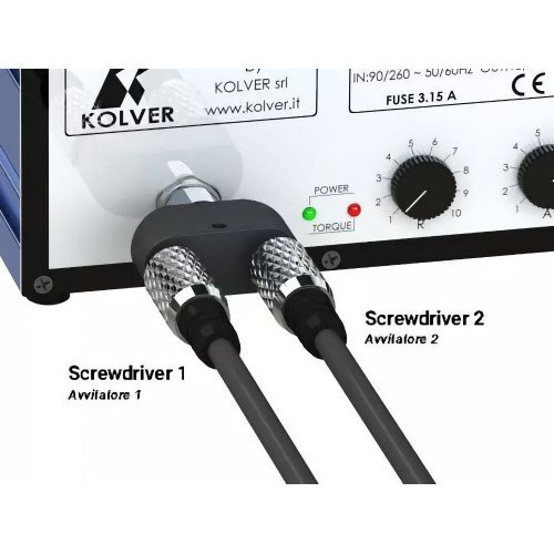 Kolver DOCK02 double output connector for EDU1FR Kolver DOCK02 double output connector for EDU1FR