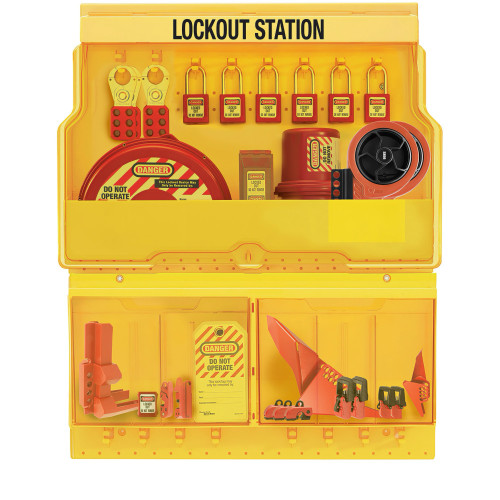 Master Lock S1900VE410PRE Deluxe Wall Mount Lockout Station for Valves and Electrical Equipment Master Lock S1900VE410PRE Deluxe Wall Mount Lockout Station for Valves and Electrical Equipment