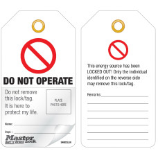Master Lock S4802LEN Self-laminating security labels with photo ID (English - UK)