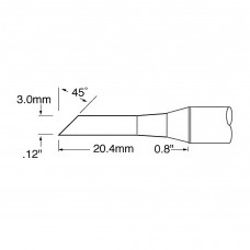 Metcal SCV-DRH430AR Rework Tip, Hoof, Drag, 3.0 mm (.118 