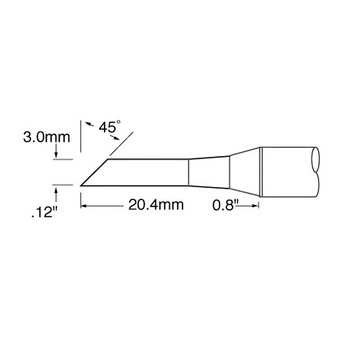 Metcal SCV-DRH430AR Rework Tip, Hoof, Drag, 3.0 mm (.118 Metcal SCV-DRH430AR Rework Tip, Hoof, Drag, 3.0 mm (.118