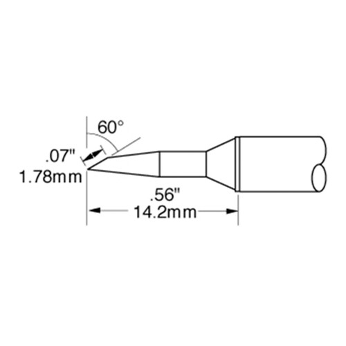 Metcal STTC-147-PK Bevel (STTC), (Bevel/L) 60° x 1.78 mm, (ˆ… x L) 0.83 mm x 14.2 mm, 700 Series, 10 Pack Metcal STTC-147-PK Bevel (STTC), (Bevel/L) 60° x 1.78 mm, (ˆ… x L) 0.83 mm x 14.2 mm, 700 Series, 10 Pack