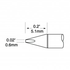 Metcal UFTC-7CH06-PK Ultrafine Soldering Cartridge, Chisel 0.6 mm x 5.0 mm, 700 Series, 10 Pack