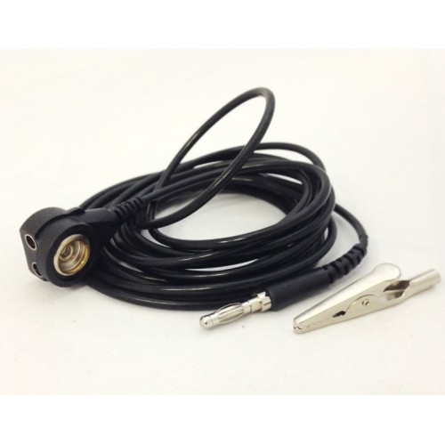 Black wire to the ground 3m, R=1MΩ, botton female 10mm / Banana alligator clip and 2 connection for Banana