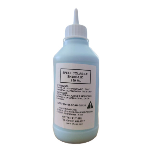 Pasta spellicolabile con ammoniaca, colorazione azzurra, flacone da 250ml