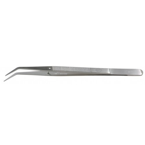 Erem 24SA Stainless Steel Curved Medium Inside and Outside Serrations Tweezer Erem 24SA Stainless Steel Curved Medium Inside and Outside Serrations Tweezer