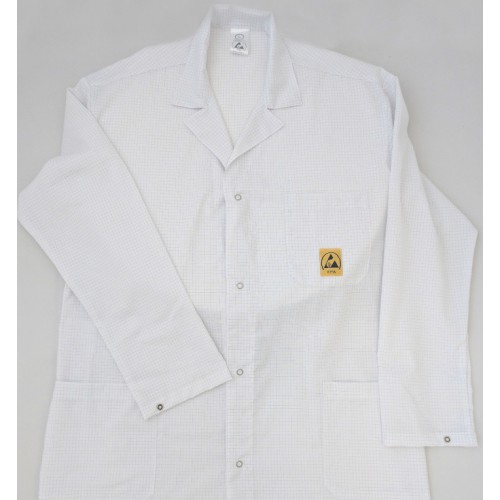 BF000802-M ESD Lab Coat in white cotton size M BF000802-M ESD Lab Coat in white cotton size M