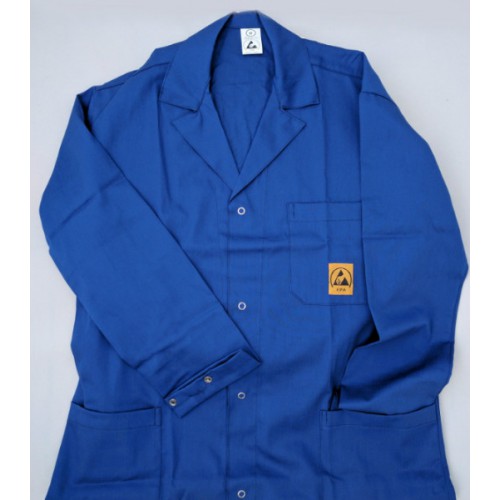 BF000823-L Lab Coat in royal blue cotton size L BF000823-L Lab Coat in royal blue cotton size L