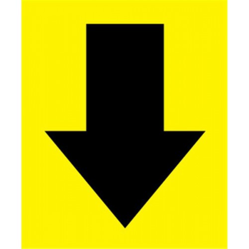 BF000185Y Marking arrows for labeling imperfections and defective parts, yellow colours, 7.6x6.3mm