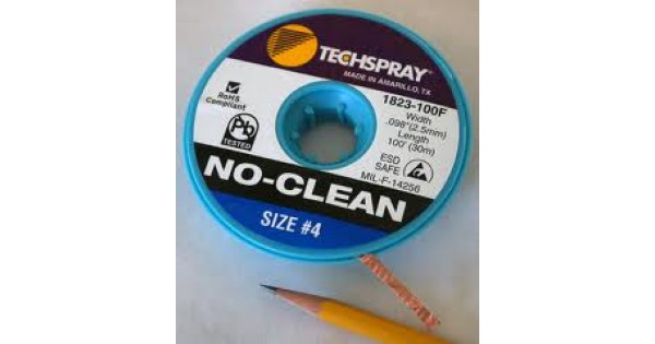 Solder Wick Rosin Fluxed - #6- 5' Braid - Techspray 1806-5F - MADE IN THE USA - Foto 6