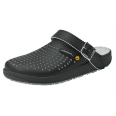 Abeba 5310 ESD Clog in perforated black leather
