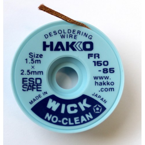 HAKKO FR150-85 Desoldering Wick No Clean 2.5mm x 1.5m HAKKO FR150-85 Desoldering Wick No Clean 2.5mm x 1.5m
