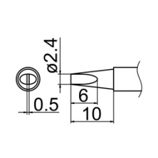 HAKKO T12-D24Z Shape-2.4D(Z) Soldering Tip for handpiece FM-2027 and FM-2028